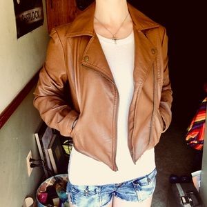 BONGO Light Brown Faux Leather Jacket